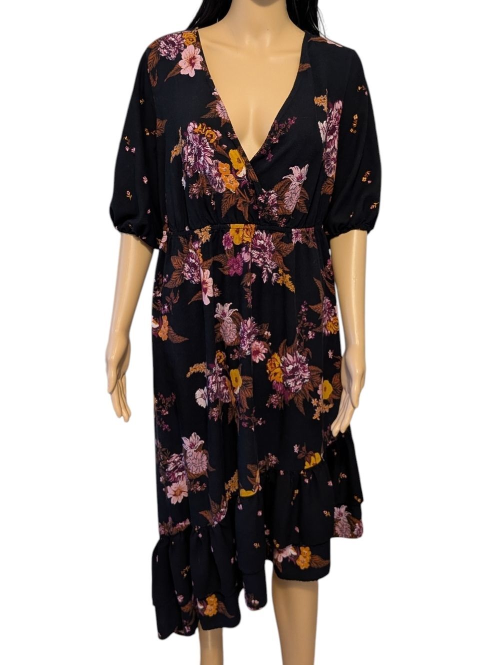 Isabel Maternity Black Floral Dress